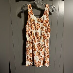Forever 21 floral mini dress cutout/tie back